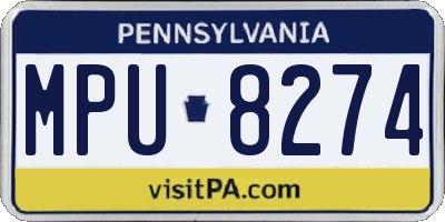PA license plate MPU8274