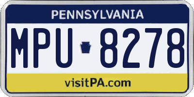 PA license plate MPU8278