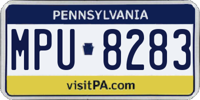 PA license plate MPU8283