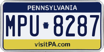 PA license plate MPU8287