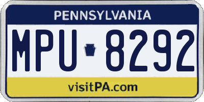 PA license plate MPU8292