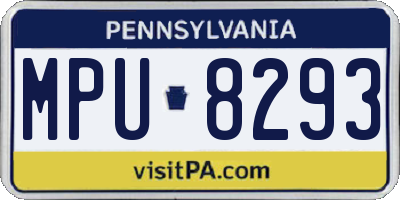 PA license plate MPU8293