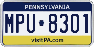 PA license plate MPU8301
