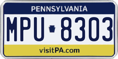 PA license plate MPU8303