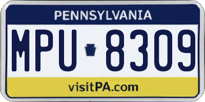 PA license plate MPU8309