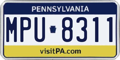 PA license plate MPU8311