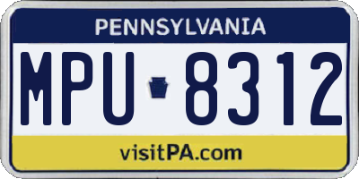 PA license plate MPU8312
