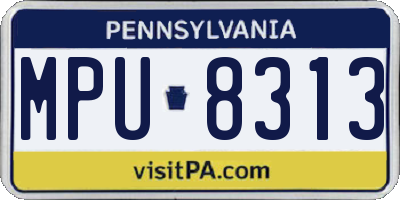 PA license plate MPU8313