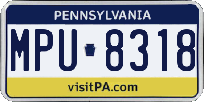 PA license plate MPU8318