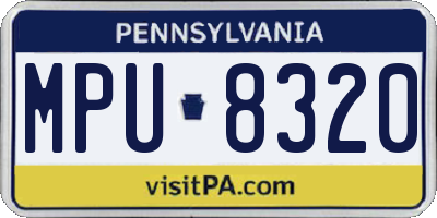 PA license plate MPU8320