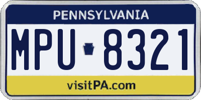 PA license plate MPU8321