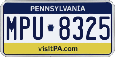 PA license plate MPU8325