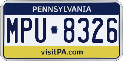 PA license plate MPU8326
