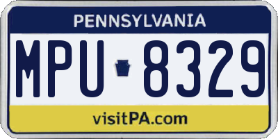PA license plate MPU8329