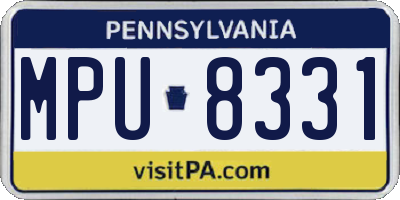 PA license plate MPU8331