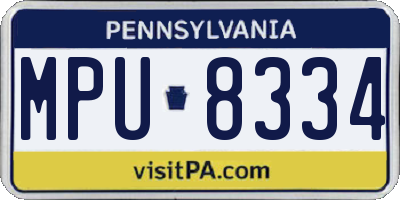 PA license plate MPU8334