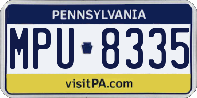 PA license plate MPU8335