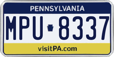 PA license plate MPU8337