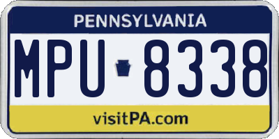 PA license plate MPU8338