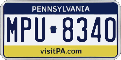 PA license plate MPU8340