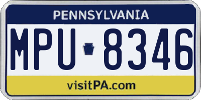 PA license plate MPU8346
