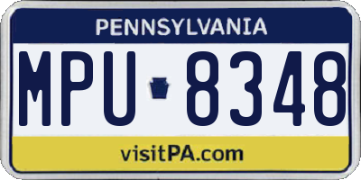 PA license plate MPU8348