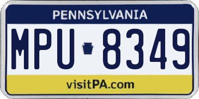 PA license plate MPU8349