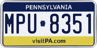 PA license plate MPU8351
