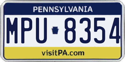 PA license plate MPU8354