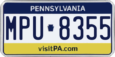 PA license plate MPU8355