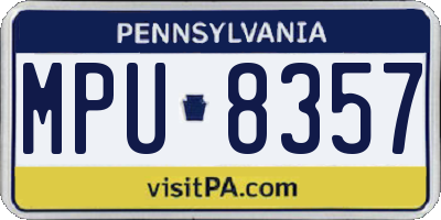 PA license plate MPU8357