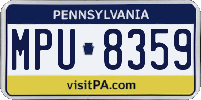 PA license plate MPU8359