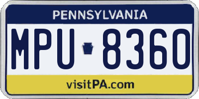 PA license plate MPU8360
