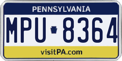 PA license plate MPU8364