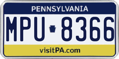 PA license plate MPU8366