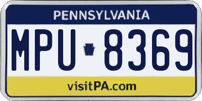 PA license plate MPU8369