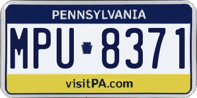 PA license plate MPU8371