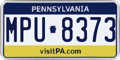 PA license plate MPU8373