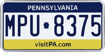 PA license plate MPU8375