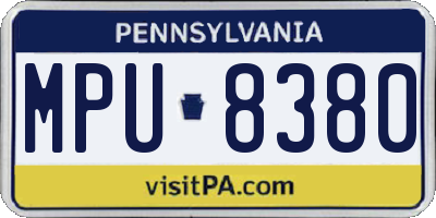PA license plate MPU8380