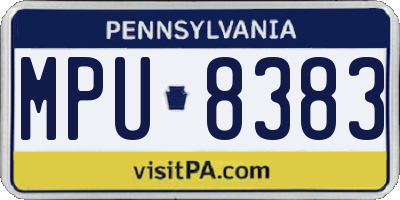 PA license plate MPU8383