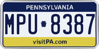 PA license plate MPU8387