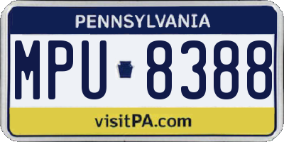PA license plate MPU8388