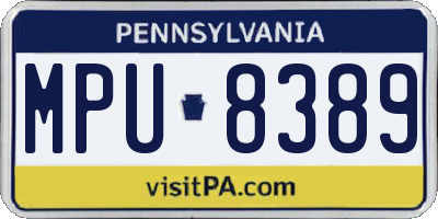PA license plate MPU8389