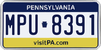 PA license plate MPU8391