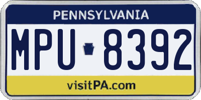 PA license plate MPU8392