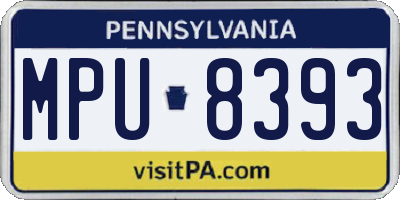 PA license plate MPU8393
