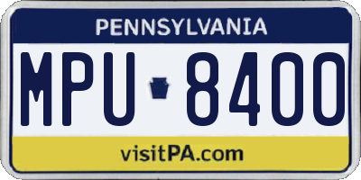 PA license plate MPU8400