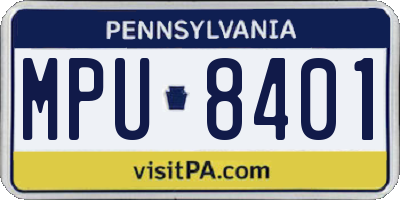 PA license plate MPU8401