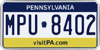 PA license plate MPU8402
